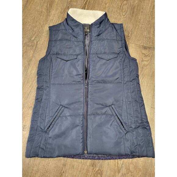 Allen Solly Navy Blue Wool Blend Full Zip Vase Large Insulated - Picture 1 of 3